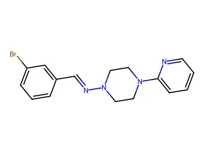 N-(3-bromobenzylidene)-4-pyridin-2-ylpiperazin-1-amine structure