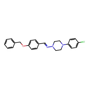 N-[4-(4-chlorophenyl)piperazin-1-yl]-1-(4-phenylmethoxyphenyl)methanimine structure