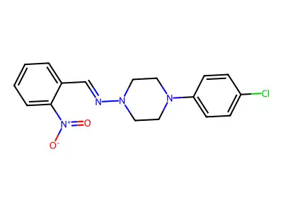 4-(4-chlorophenyl)-N-(2-nitrobenzylidene)-1-piperazinamine structure