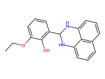 2-(2,3-dihydro-1H-perimidin-2-yl)-6-ethoxyphenol structure