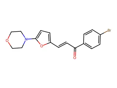 (E)-1-(4-bromophenyl)-3-(5-morpholinofuran-2-yl)prop-2-en-1-one structure