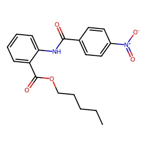 Pentyl 2-({4-nitrobenzoyl}amino)benzoate structure