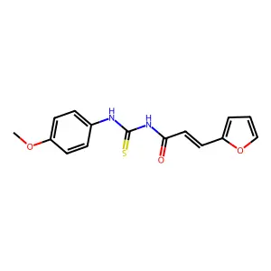 (E)-3-(furan-2-yl)-N-[(4-methoxyphenyl)carbamothioyl]prop-2-enamide structure