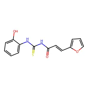 (Z)-3-(furan-2-yl)-N-[(2-hydroxyphenyl)carbamothioyl]prop-2-enamide structure
