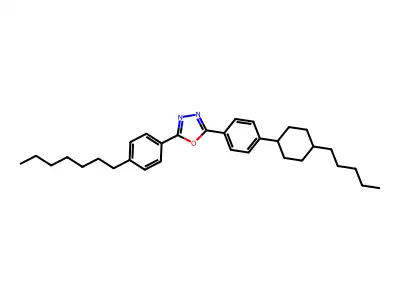 2-(4-Heptylphenyl)-5-[4-(4-pentylcyclohexyl)phenyl]-1,3,4-oxadiazole structure