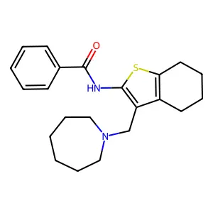N-[3-(azepan-1-ylmethyl)-4,5,6,7-tetrahydro-1-benzothiophen-2-yl]benzamide structure