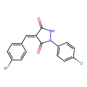 4-(4-Bromobenzylidene)-1-(4-chlorophenyl)-3,5-pyrazolidinedione structure