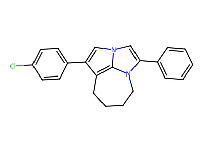 1-(4-Chlorophenyl)-4-phenyl-5,6,7,8-tetrahydro-2a,4a-diazacyclopenta[cd]azulene structure
