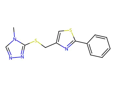 4-[(4-Methyl-1,2,4-triazol-3-yl)sulfanylmethyl]-2-phenyl-1,3-thiazole structure
