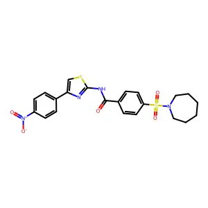 4-(azepan-1-ylsulfonyl)-N-(4-(4-nitrophenyl)thiazol-2-yl)benzamide structure