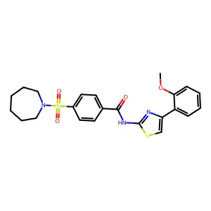4-(azepane-1-sulfonyl)-N-[4-(2-methoxyphenyl)-1,3-thiazol-2-yl]benzamide structure