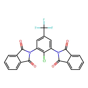 2-[2-chloro-3-(1,3-dioxoisoindol-2-yl)-5-(trifluoromethyl)phenyl]isoindole-1,3-dione structure