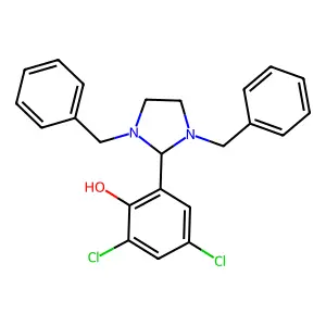 2,4-Dichloro-6-(1,3-dibenzyl-2-imidazolidinyl)phenol structure