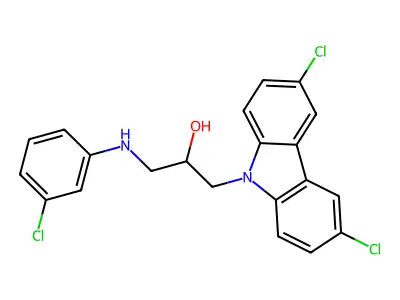 1-(3-Chloro-phenylamino)-3-(3,6-dichloro-carbazol-9-yl)-propan-2-ol structure