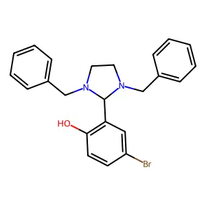 4-Bromo-2-(1,3-dibenzyl-2-imidazolidinyl)phenol structure