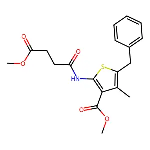 Methyl 5-benzyl-2-(4-methoxy-4-oxobutanamido)-4-methylthiophene-3-carboxylate structure