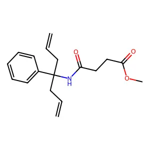 Methyl 4-oxo-4-(4-phenylhepta-1,6-dien-4-ylamino)butanoate structure