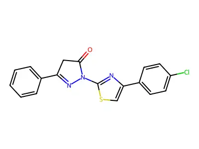 2-[4-(4-chlorophenyl)-1,3-thiazol-2-yl]-5-phenyl-4H-pyrazol-3-one structure