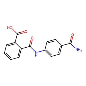 2-((4-(Aminocarbonyl)anilino)carbonyl)benzoic acid structure