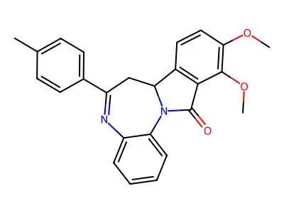 10,11-dimethoxy-6-(4-methylphenyl)-7,7a-dihydro-12H-isoindolo[2,1-a][1,5]benzodiazepin-12-one structure