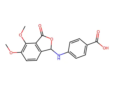 4-((4,5-Dimethoxy-3-oxo-1,3-dihydroisobenzofuran-1-yl)amino)benzoic acid structure