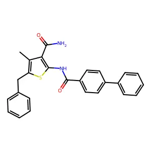 5-Benzyl-4-methyl-2-[(4-phenylbenzoyl)amino]thiophene-3-carboxamide structure