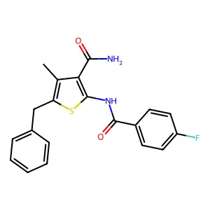 5-Benzyl-2-[(4-fluorobenzoyl)amino]-4-methyl-3-thiophenecarboxamide structure