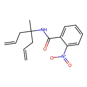 N-(4-methylhepta-1,6-dien-4-yl)-2-nitrobenzamide structure