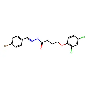 N'-[(4-bromophenyl)methylidene]-4-(2,4-dichlorophenoxy)butanehydrazide structure