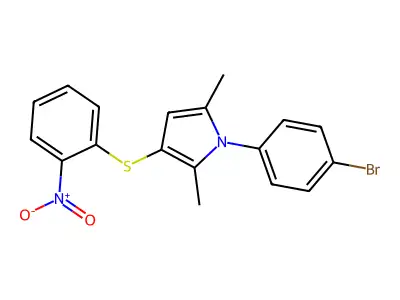 1-(4-bromophenyl)-3-({2-nitrophenyl}sulfanyl)-2,5-dimethyl-1H-pyrrole structure