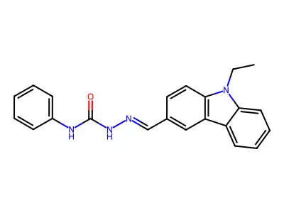 1-[(E)-(9-ethylcarbazol-3-yl)methylideneamino]-3-phenylurea structure