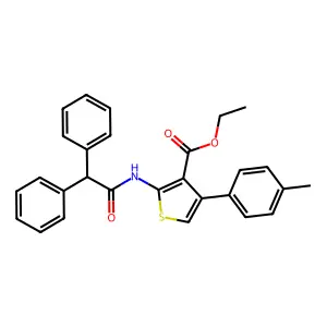 Ethyl 2-(2,2-diphenylacetamido)-4-(p-tolyl)thiophene-3-carboxylate structure