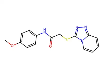 2-([1,2,4]triazolo[4,3-a]pyridin-3-ylthio)-N-(4-methoxyphenyl)acetamide structure