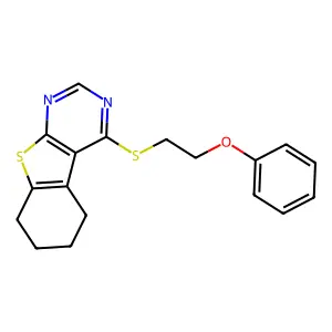 4-[(2-Phenoxyethyl)sulfanyl]-5,6,7,8-tetrahydro[1]benzothieno[2,3-d]pyrimidine structure