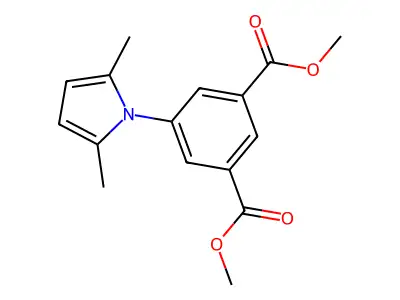 1,3-dimethyl 5-(2,5-dimethyl-1H-pyrrol-1-yl)benzene-1,3-dicarboxylate structure