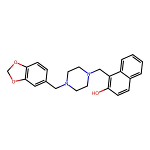 1-((4-(Benzo[d][1,3]dioxol-5-ylmethyl)piperazin-1-yl)methyl)naphthalen-2-ol structure