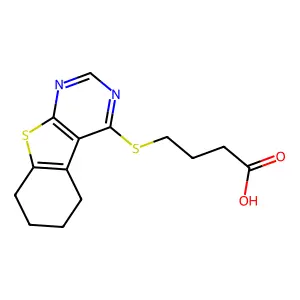 4-(5,6,7,8-Tetrahydro[1]benzothieno[2,3-d]pyrimidin-4-ylsulfanyl)butanoic acid structure