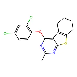 4-(2,4-dichlorophenoxy)-2-methyl-5,6,7,8-tetrahydro[1]benzothieno[2,3-d]pyrimidine structure