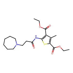 Diethyl 5-(3-(azepan-1-yl)propanamido)-3-methylthiophene-2,4-dicarboxylate structure