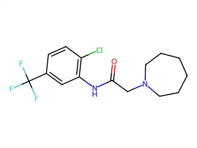 2-(azepan-1-yl)-N-[2-chloro-5-(trifluoromethyl)phenyl]acetamide structure