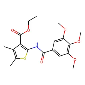 Ethyl 4,5-dimethyl-2-(3,4,5-trimethoxybenzamido)thiophene-3-carboxylate structure