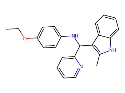 4-ethoxy-N-[(2-methyl-1H-indol-3-yl)(pyridin-2-yl)methyl]aniline structure