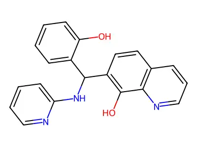 7-((2-Hydroxyphenyl)(pyridin-2-ylamino)methyl)quinolin-8-ol structure