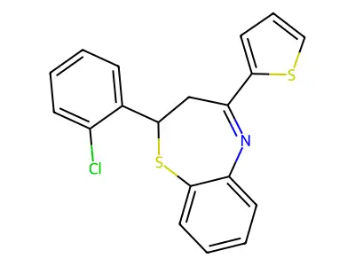 2-(2-Chlorophenyl)-4-(thiophen-2-yl)-2,3-dihydro-1,5-benzothiazepine structure