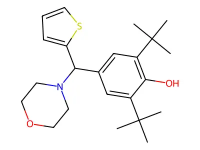 2,6-Bis(tert-butyl)-4-(morpholin-4-yl-2-thienylmethyl)phenol structure