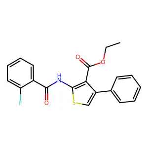 Ethyl 2-{[(2-fluorophenyl)carbonyl]amino}-4-phenylthiophene-3-carboxylate structure