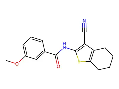 N-(3-cyano-4,5,6,7-tetrahydro-1-benzothiophen-2-yl)-3-methoxybenzamide structure