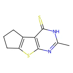 2-methyl-6,7-dihydro-5H-cyclopenta[4,5]thieno[2,3-d]pyrimidine-4-thiol structure