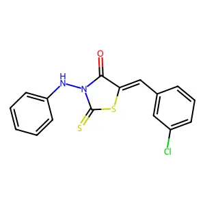 3-Anilino-5-(3-chlorobenzylidene)-2-thioxo-1,3-thiazolidin-4-one structure
