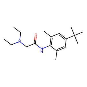 N-(4-tert-butyl-2,6-dimethylphenyl)-2-(diethylamino)acetamide structure